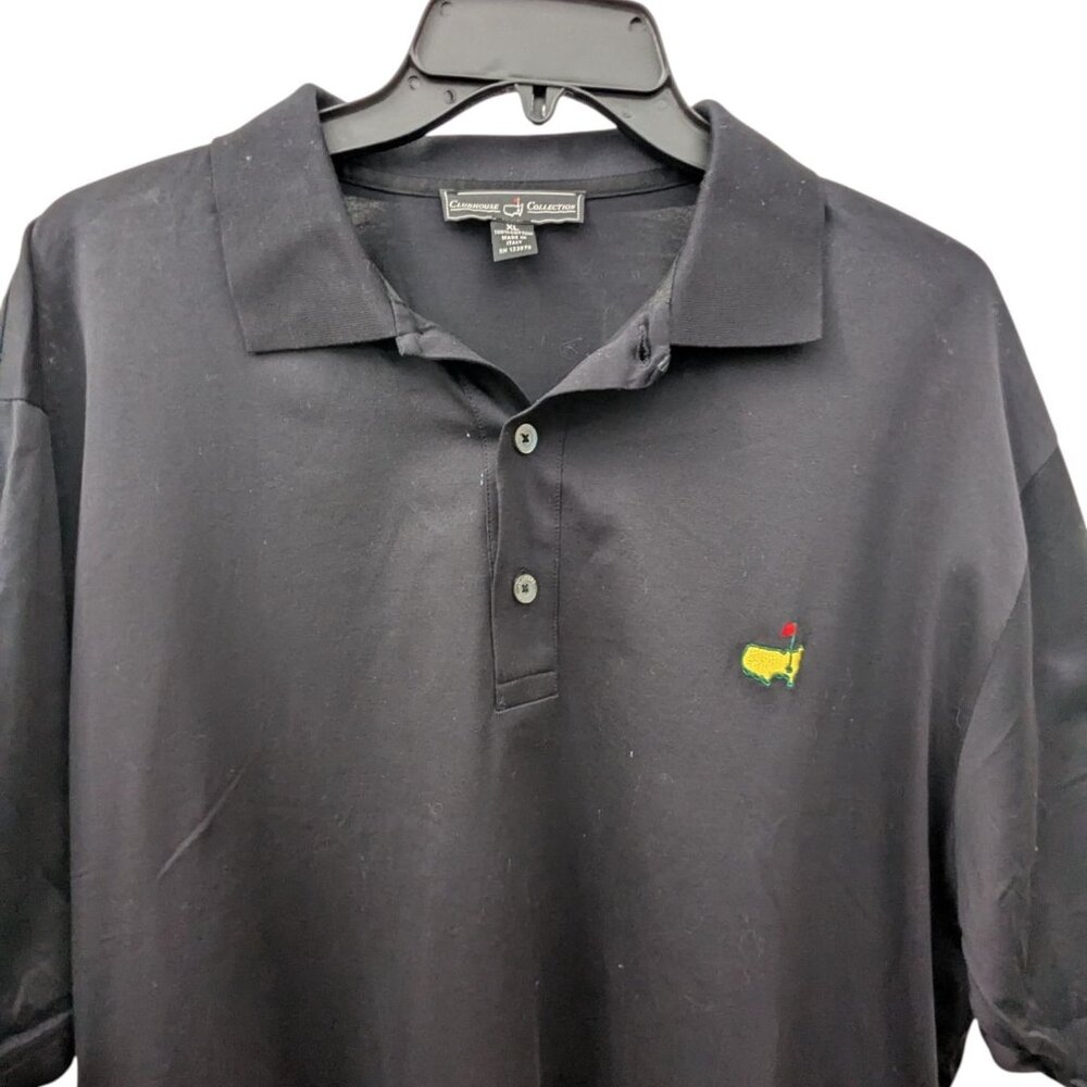 Clubhouse Collection Masters Golf 100% Cotton Black Polo Shirt ITALY XLarge XL